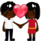 Couple With Heart - Black emoji on Emojidex